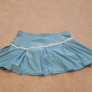 Nike Dri-Fit Teal and White Plated Tennis Skirt